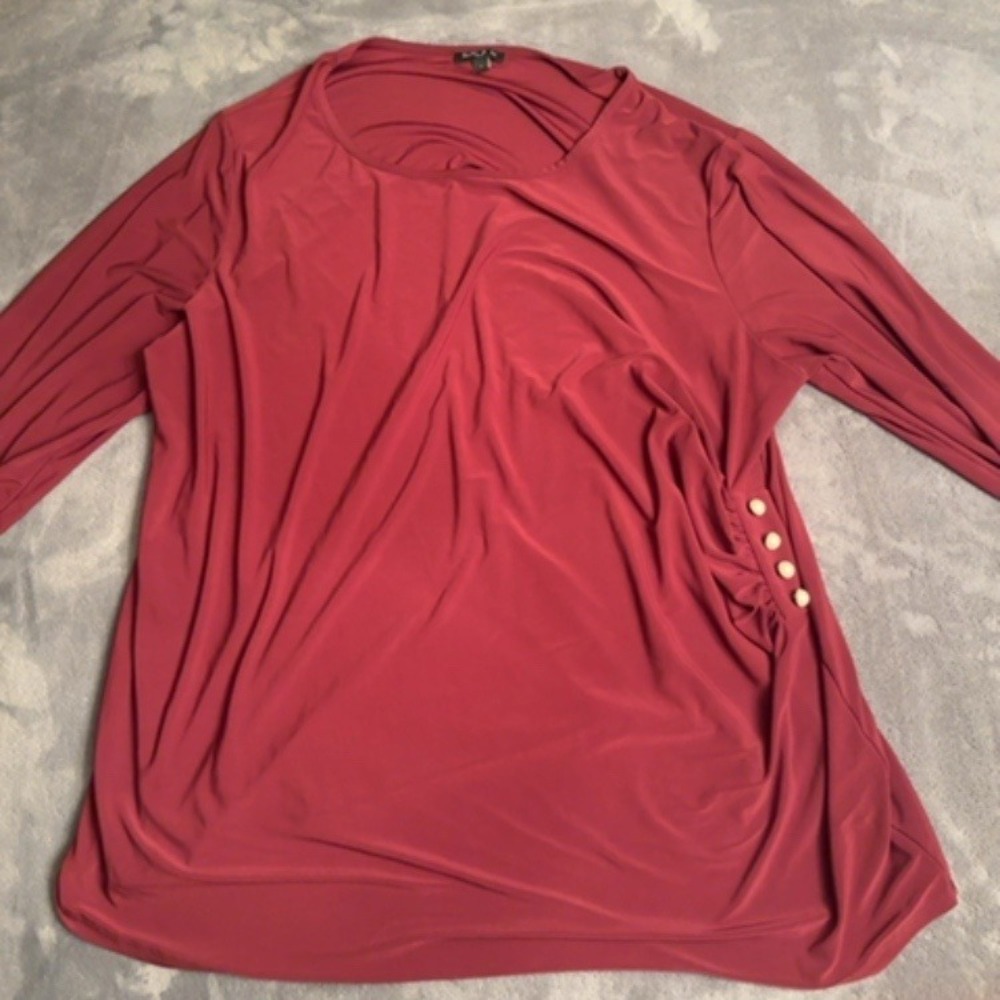 Sami & Jo Top Women 3XL Maroon Button Accent Casual Blouse